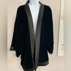 Max Studio Black Velvet Cape Jacket